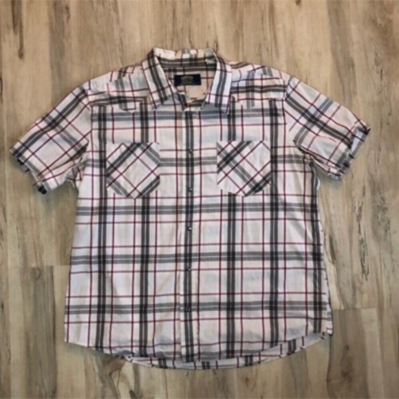 Signature by Levi Strauss White and Red Plaid Polo - Picture 1 of 6